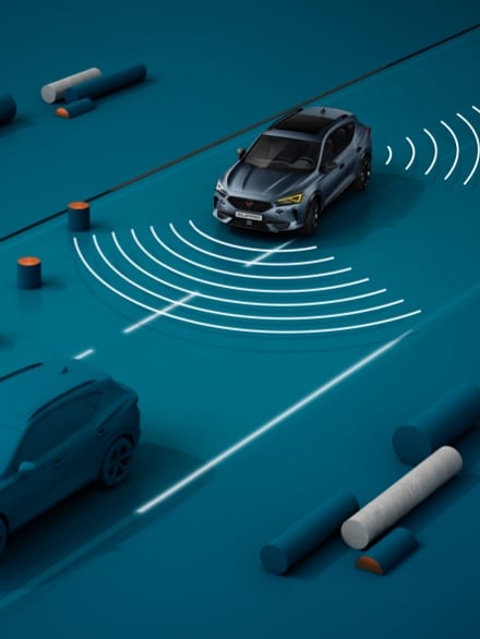 new cupra formentor with travel assist to stay in right lane